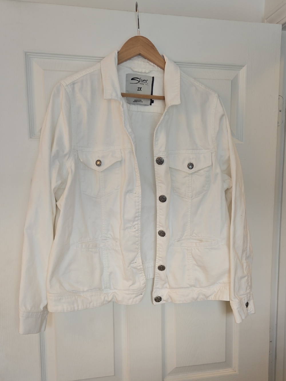 Silver Jeans White Denim Jacket - 2X